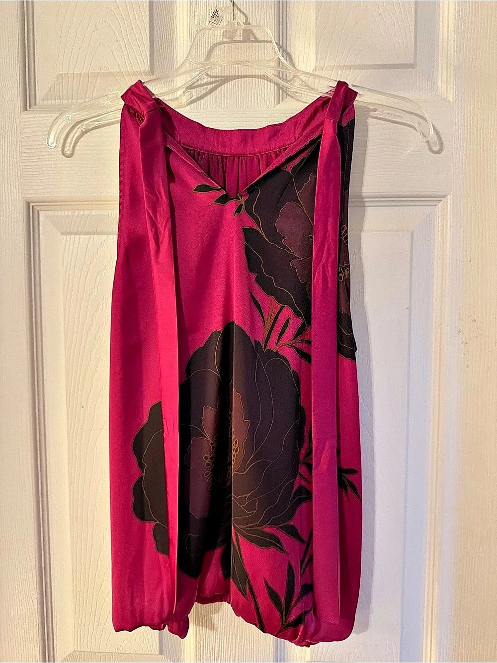 daniel rainn Floral Tank Top Pink & Black Size Small